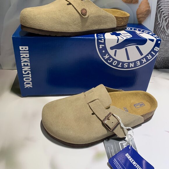 Birkenstock Boston Suede Taupe - Picture 3 of 8